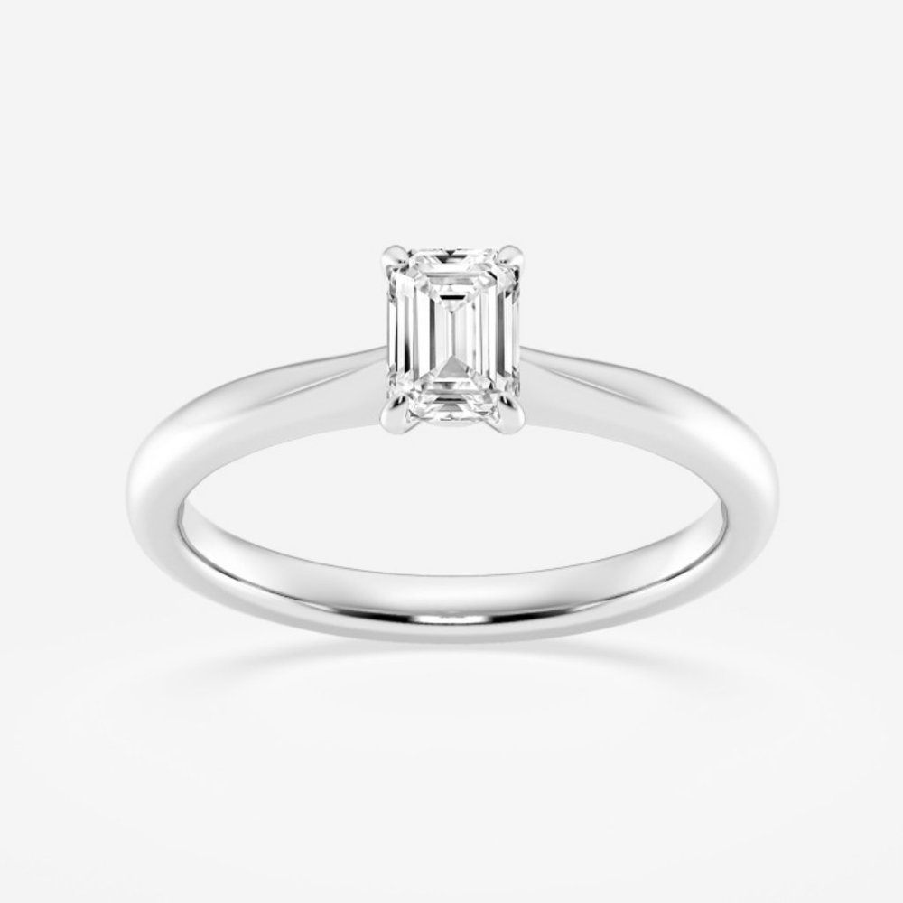1/2 ctw Emerald Lab Grown Diamond Petite Solitaire Engagement Ring